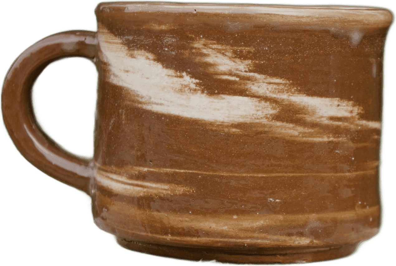 A marbled stoneware mug, thrown from Glaslough clay.