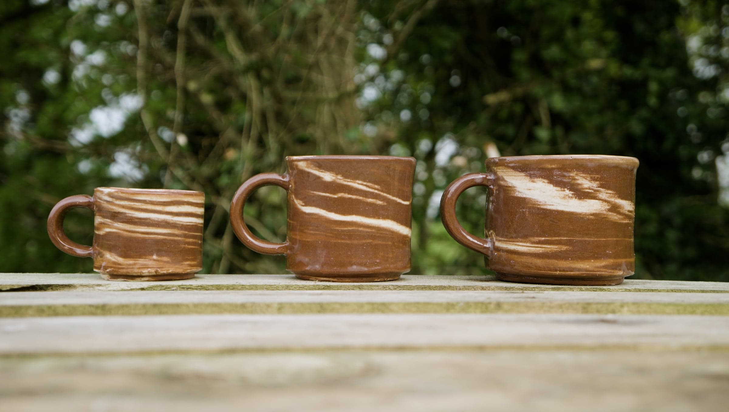 Marbled Mugs, set of three