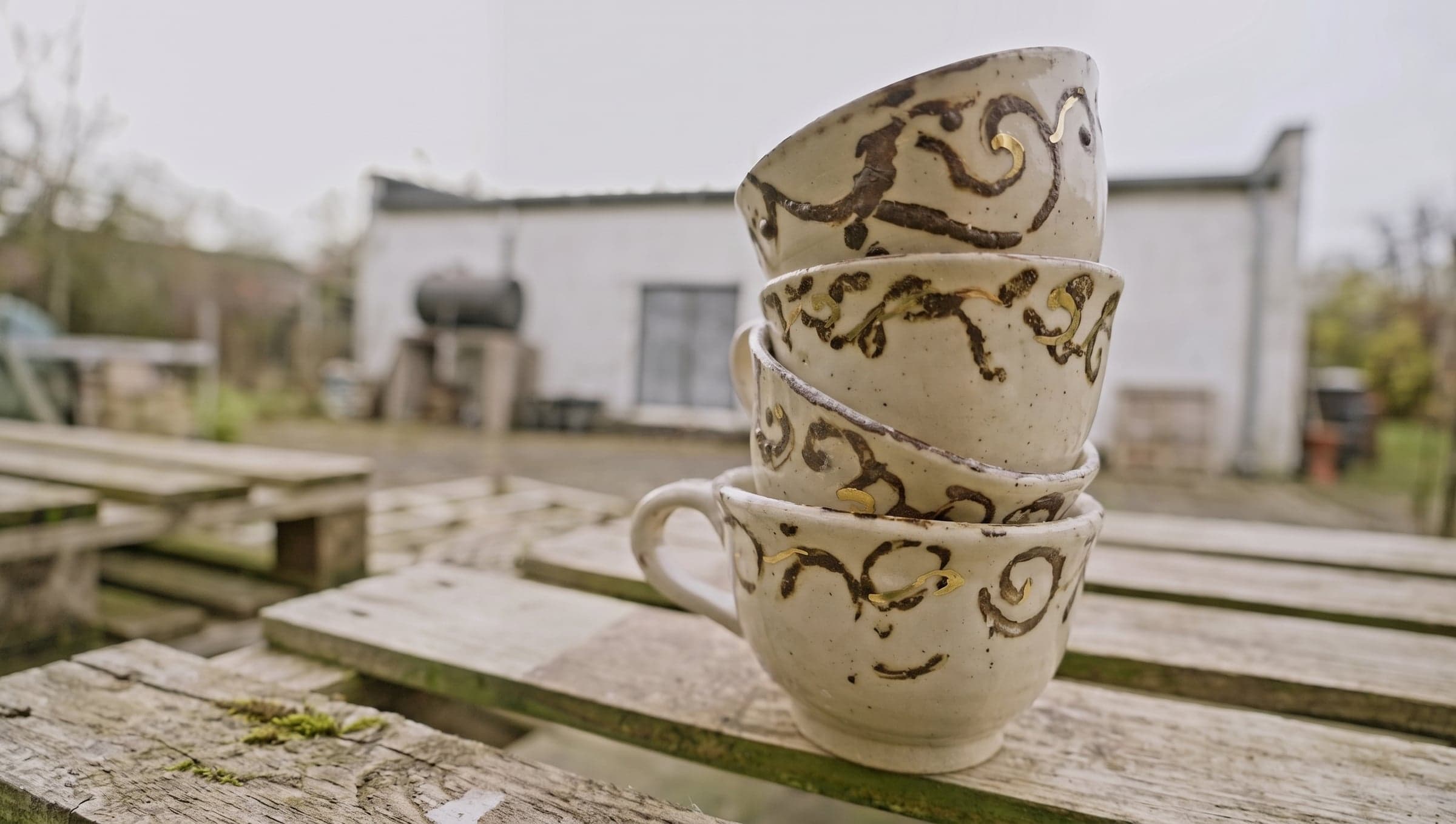 Scroll Cups, gilded